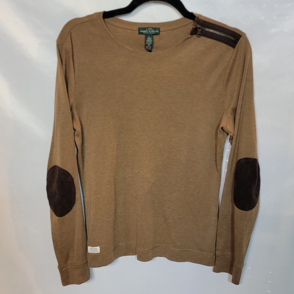 Lauren Ralph Lauren Brown Long Sleeve Knit Top